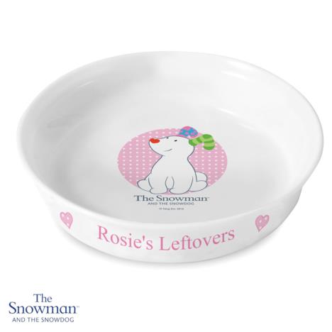 Personalised The Snowdog Pink Pet Bowl £14.99